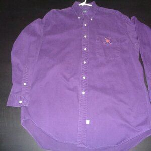 Polo Ralph Lauren GOLF Mens Cotton Shirt Purple Medium Preppy Long Sleeve Soft